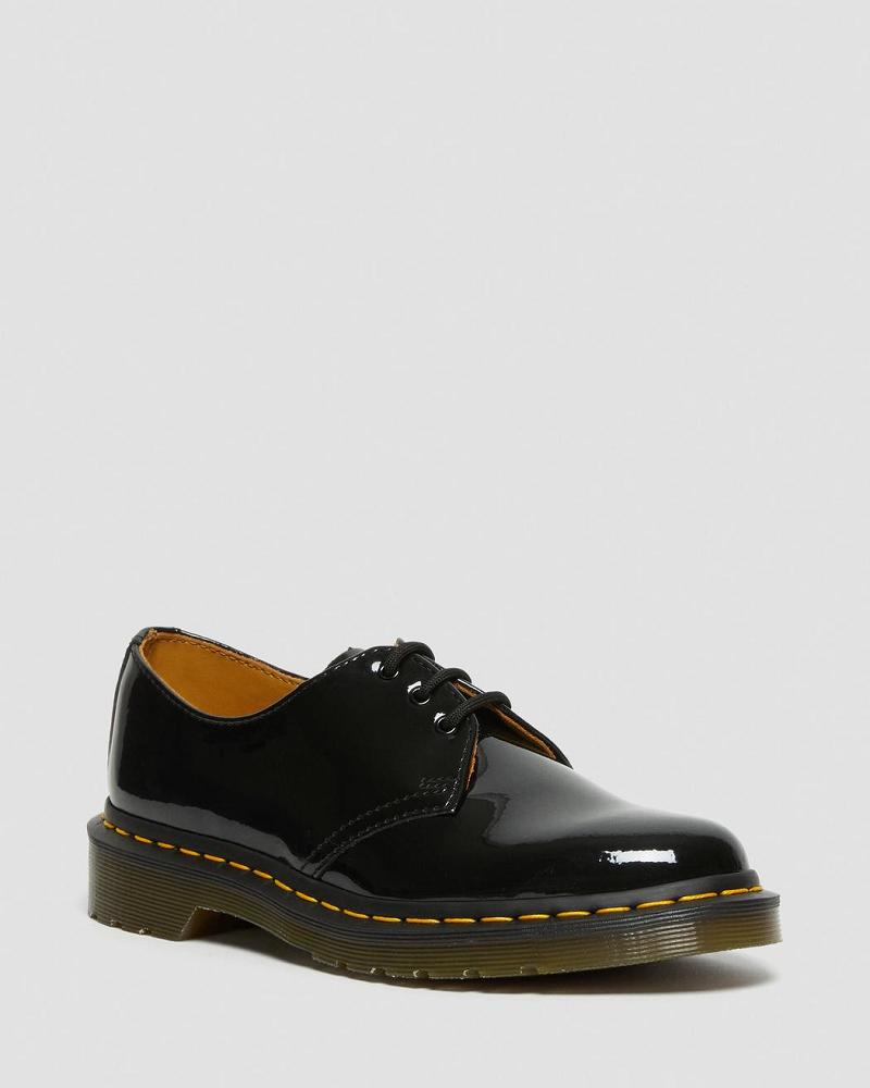 Black Women\'s Dr Martens 1461 Patent Leather Oxfords Shoes | CA 363FDN